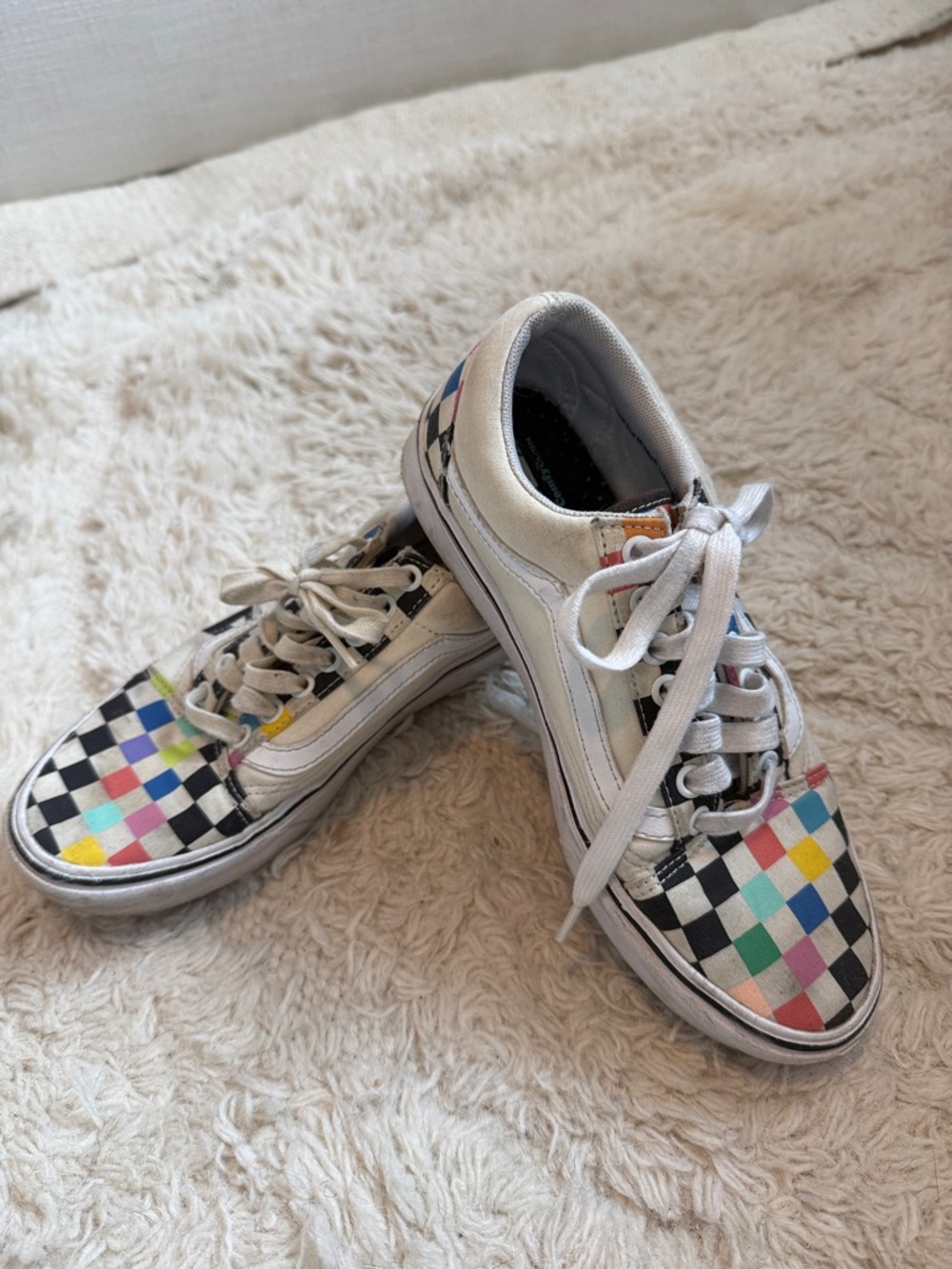 Vans MoMA Low-Top Checkerboard Sneakers with Multicolor Pastel Squares